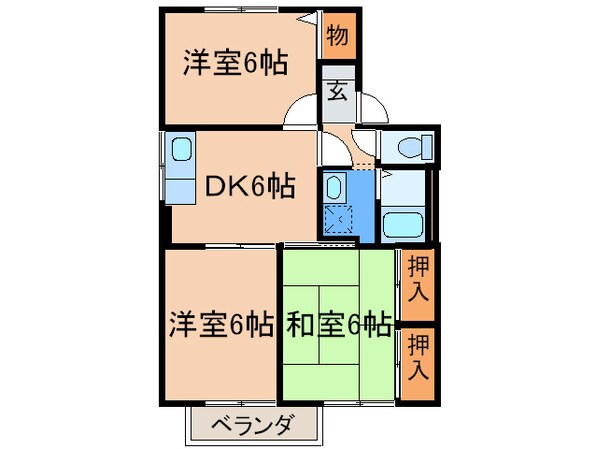 ｼｬﾄﾚ-松風Aの物件間取画像